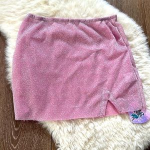 Glittery Pink Mini Skirt